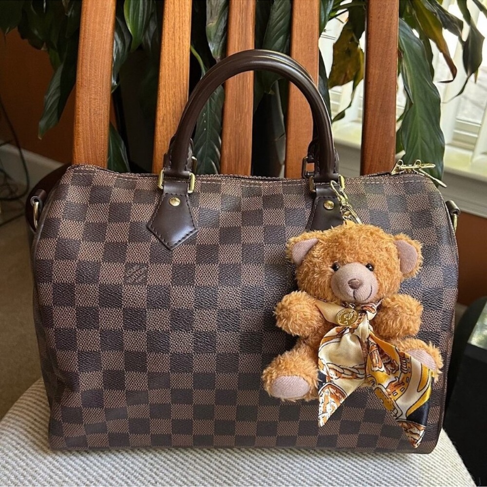 TEDDY BEAR TWILLY SCARF Bag Charm Tan 🧸 - Picture 7 of 8